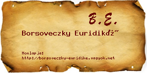 Borsoveczky Euridiké névjegykártya